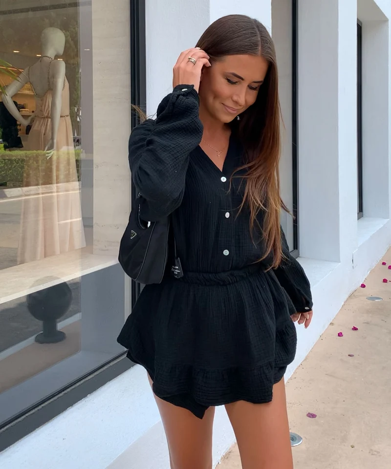 Musselin Jumpsuit Juana Schwarz