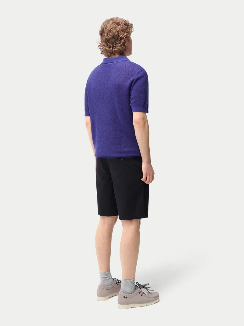 Poloshirt mit offenem Kragen aus Kaschmir-Seide