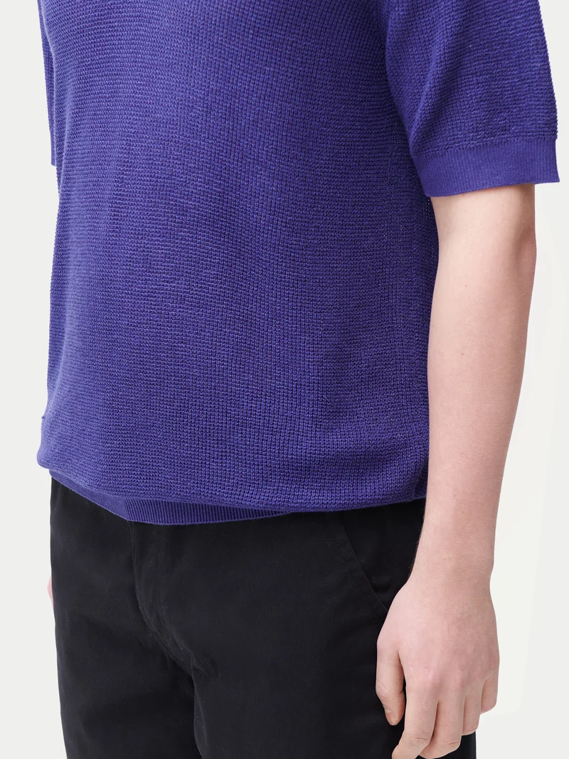 Poloshirt mit offenem Kragen aus Kaschmir-Seide
