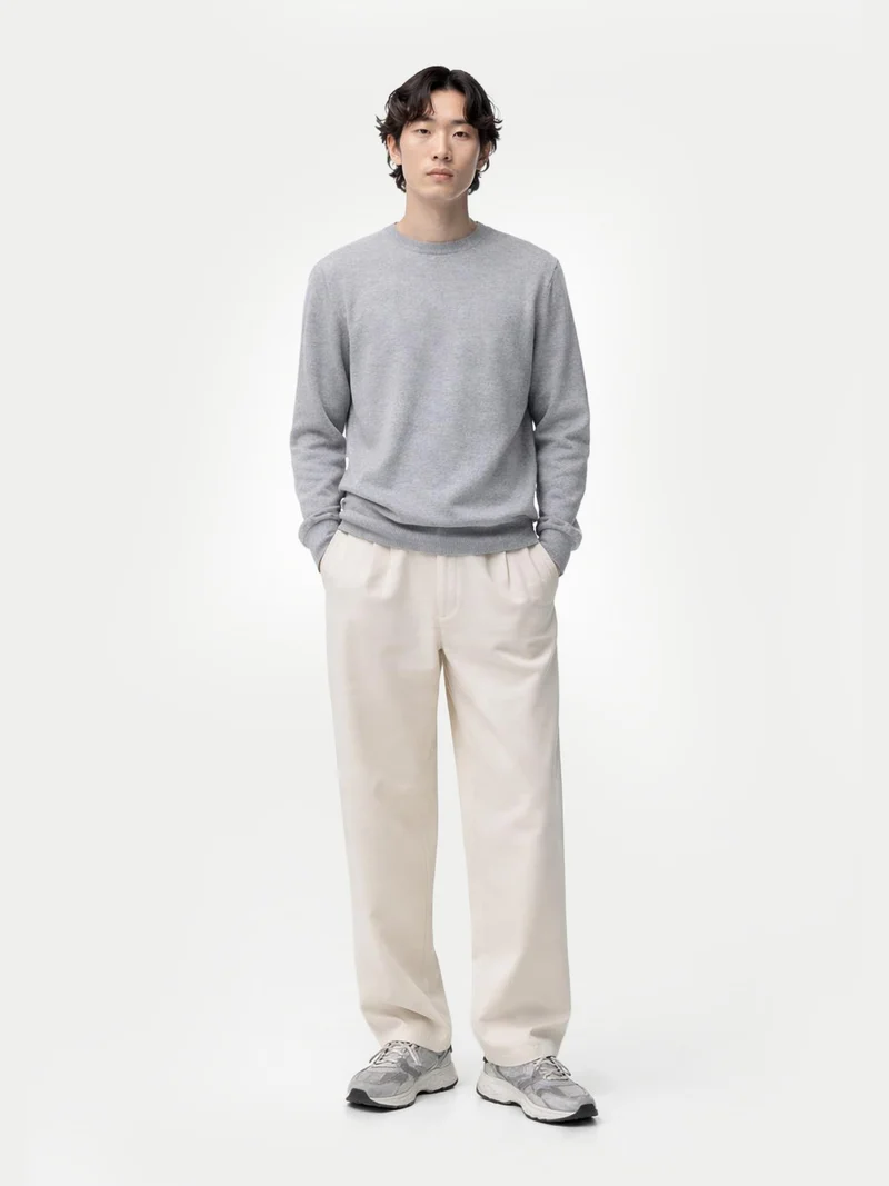 Basic Kaschmirpullover mit R-Ausschnitt