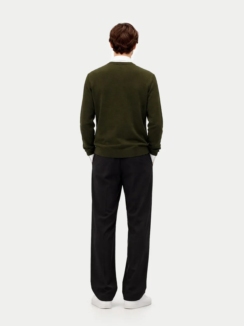 Basic Kaschmirpullover mit R-Ausschnitt