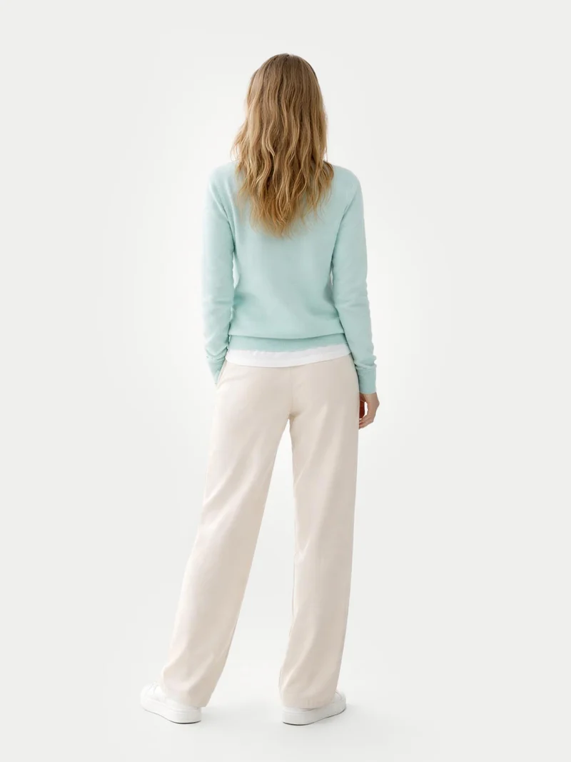 Basic V-Ausschnitt Kaschmirpullover