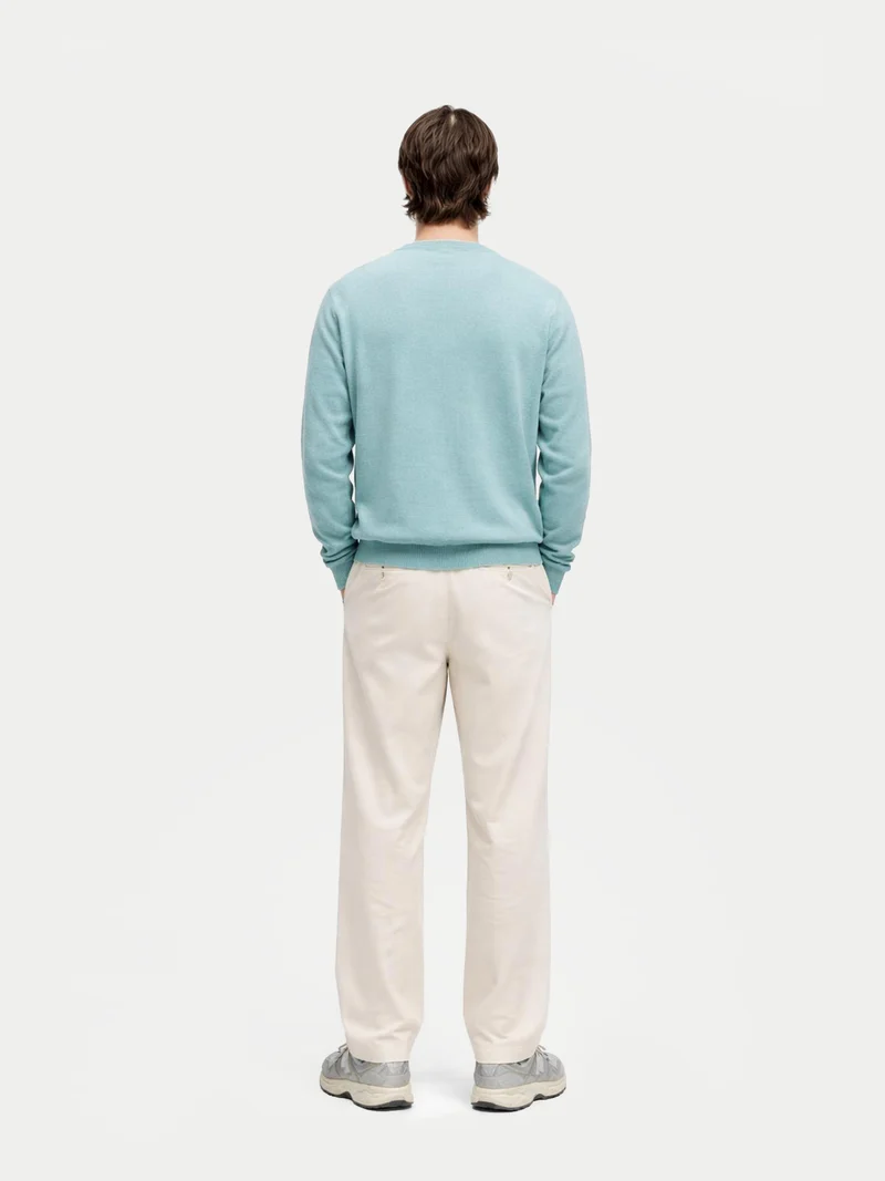 Basic Kaschmirpullover mit R-Ausschnitt