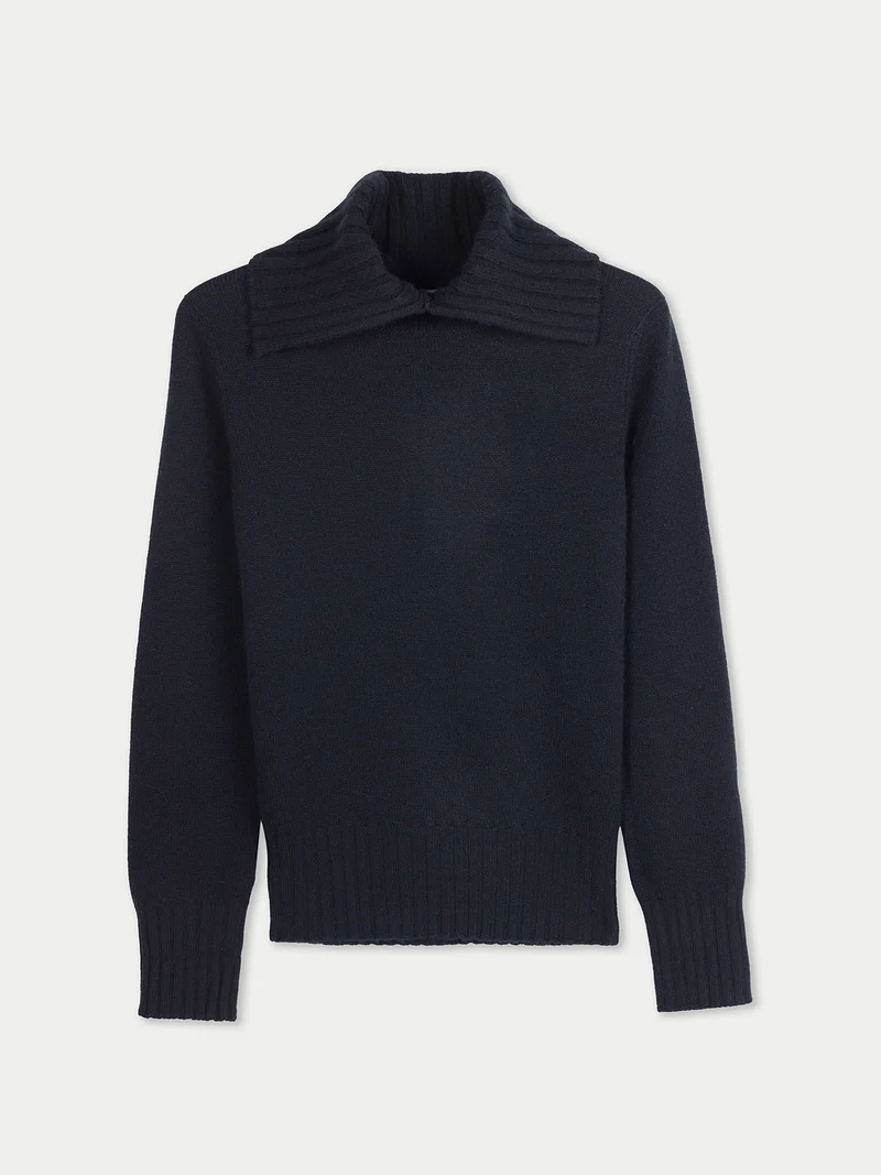 Kaschmir-Pullover mit Umklapp-Rollkragen