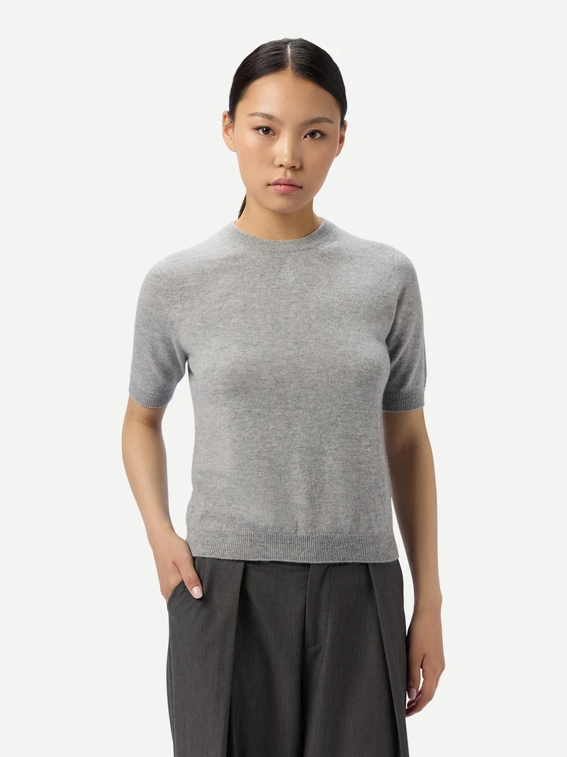 Kaschmir-Pullover mit kurzen Ärmeln