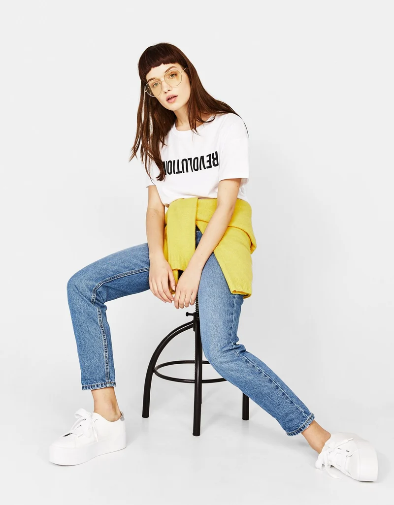 Ecologically grown cotton T-shirt with slogan