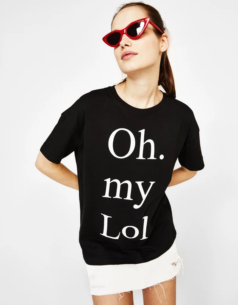 Ecologically grown cotton T-shirt with slogan