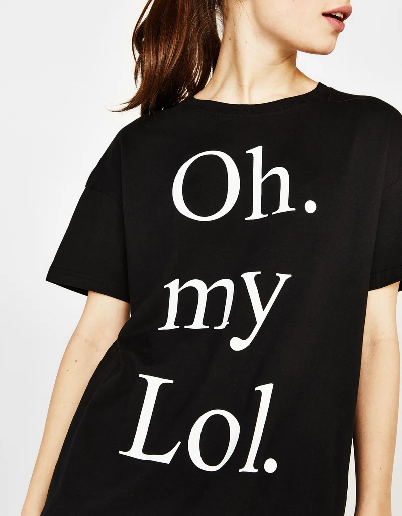Ecologically grown cotton T-shirt with slogan