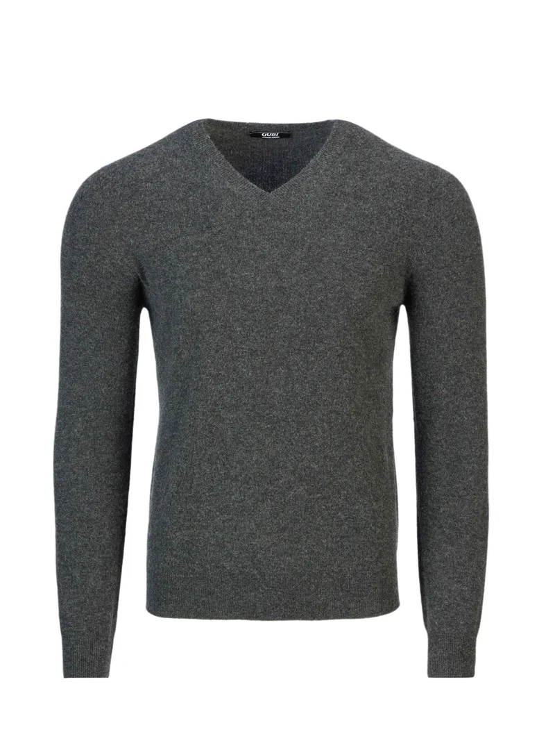 Basic Kaschmirpullover mit V-Ausschnitt