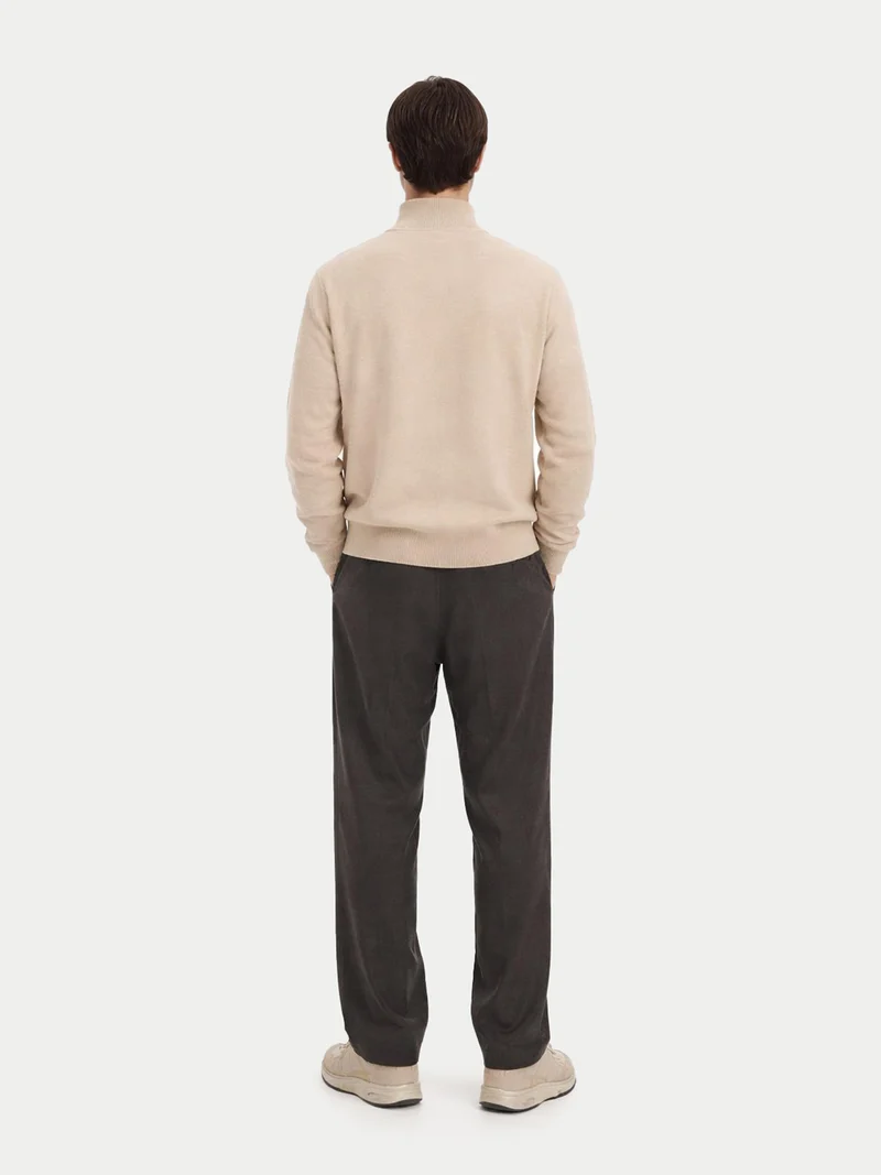 Basic Kaschmirstrickjacke mit Reißverschluss