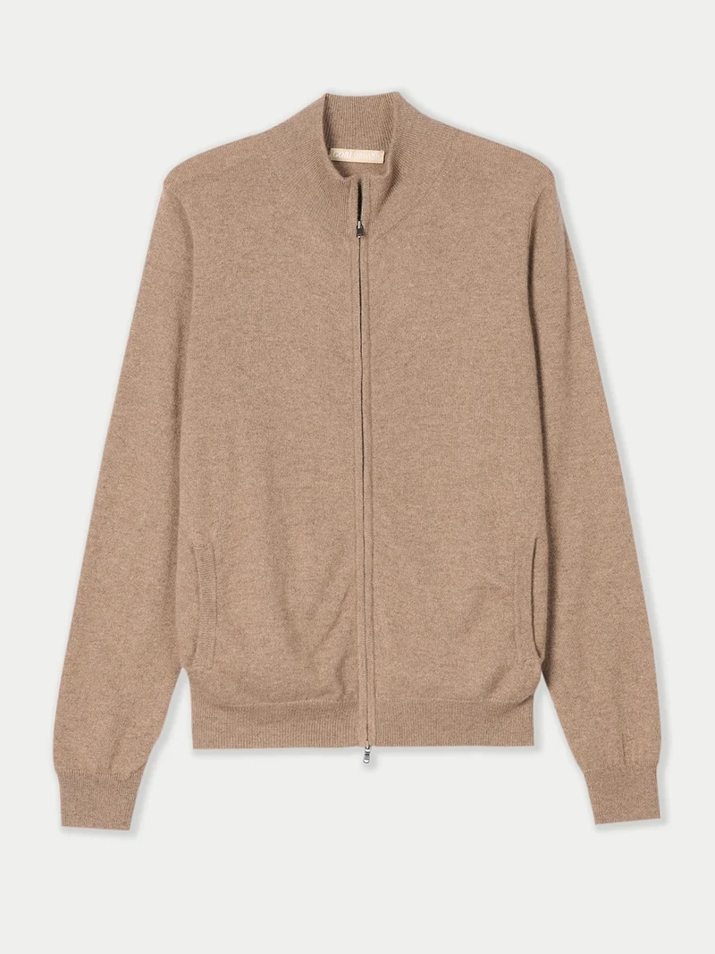Basic Kaschmirstrickjacke mit Reißverschluss