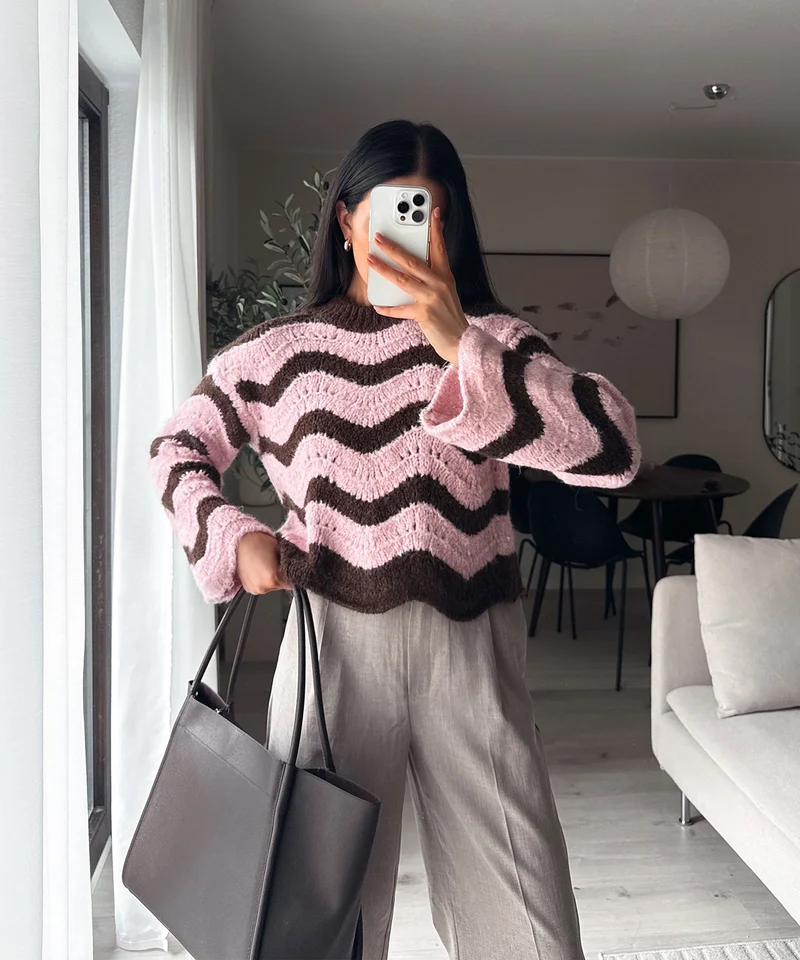 Pullover Renata Streifen Rosa