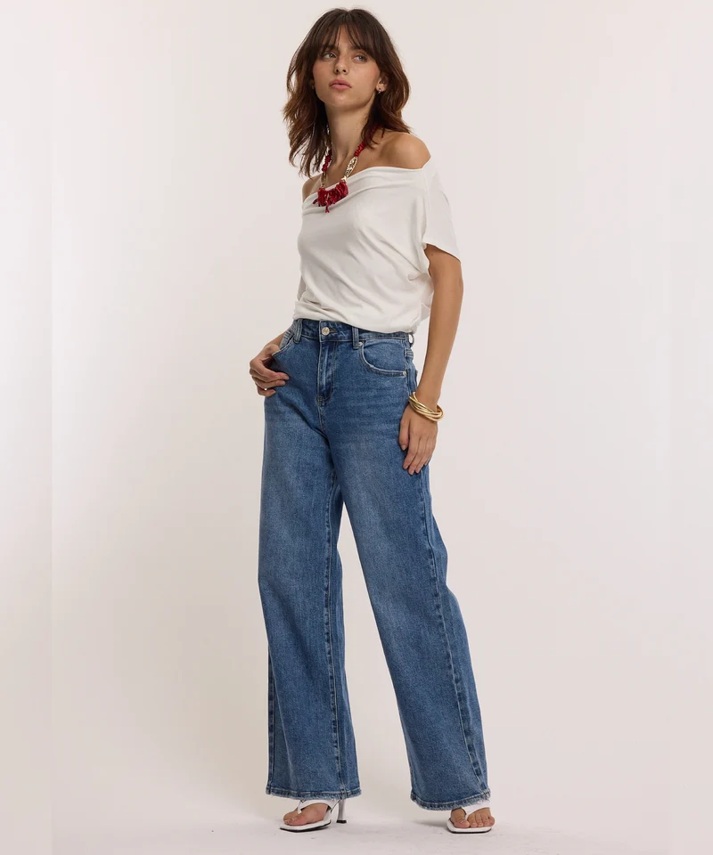Stretch Straight Leg Jeans Kessi Blau