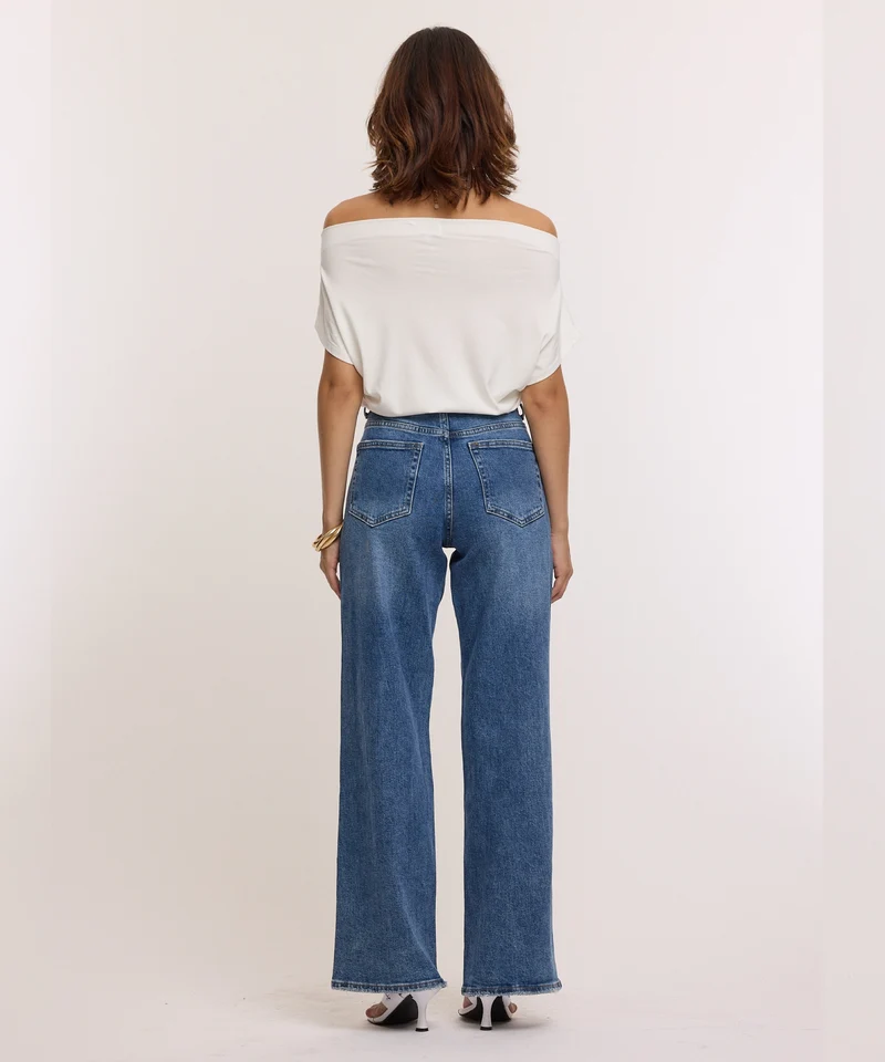 Stretch Straight Leg Jeans Kessi Blau