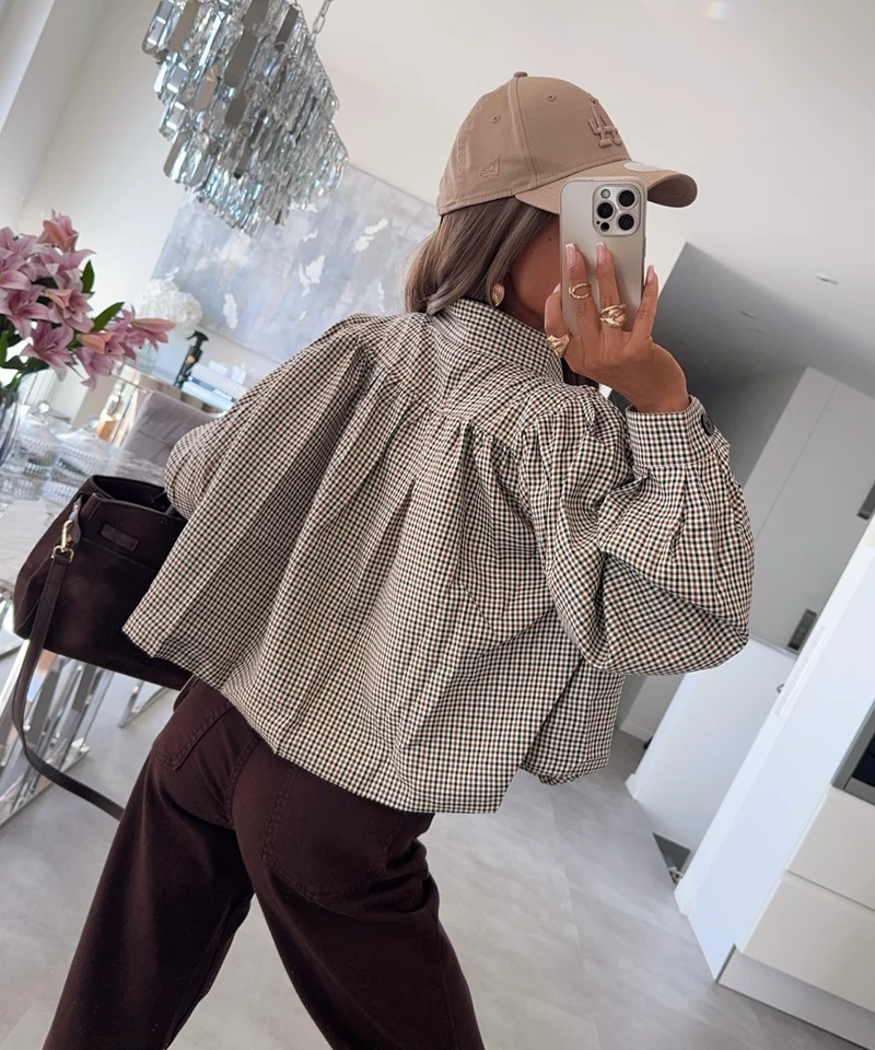 Karierte Blouson Jacke Aava