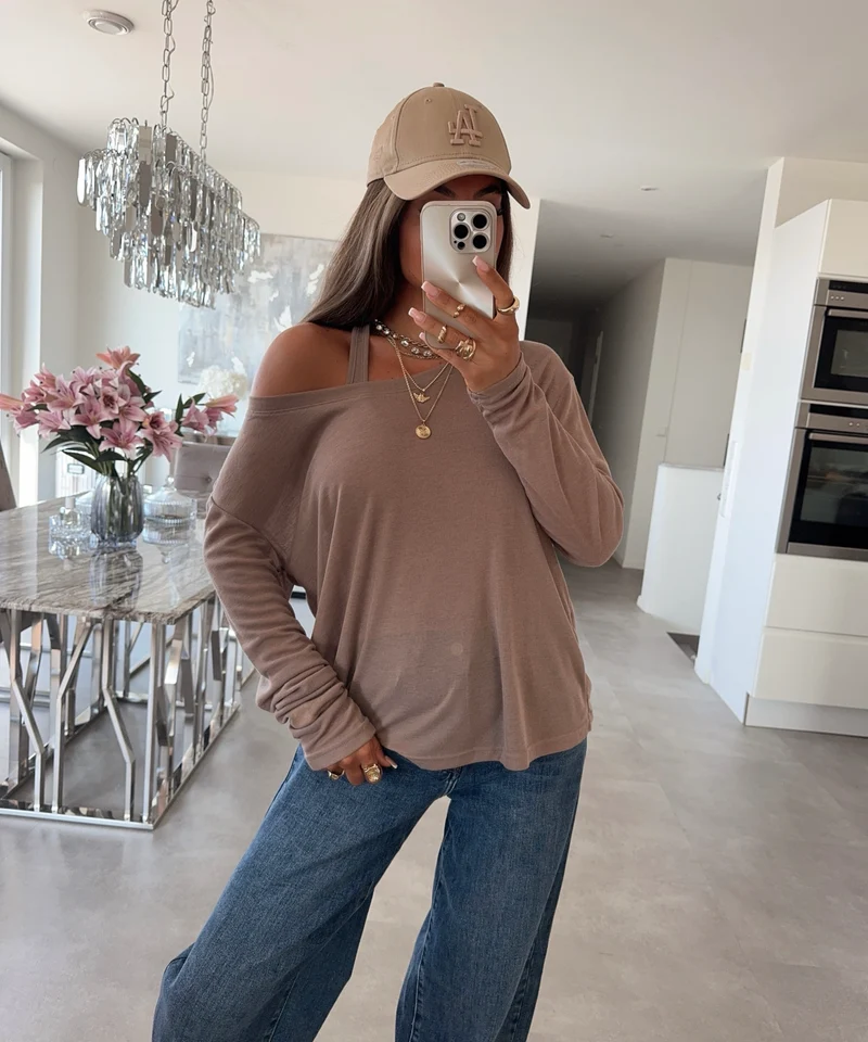 Oversize Longsleeve Eudora Taupe