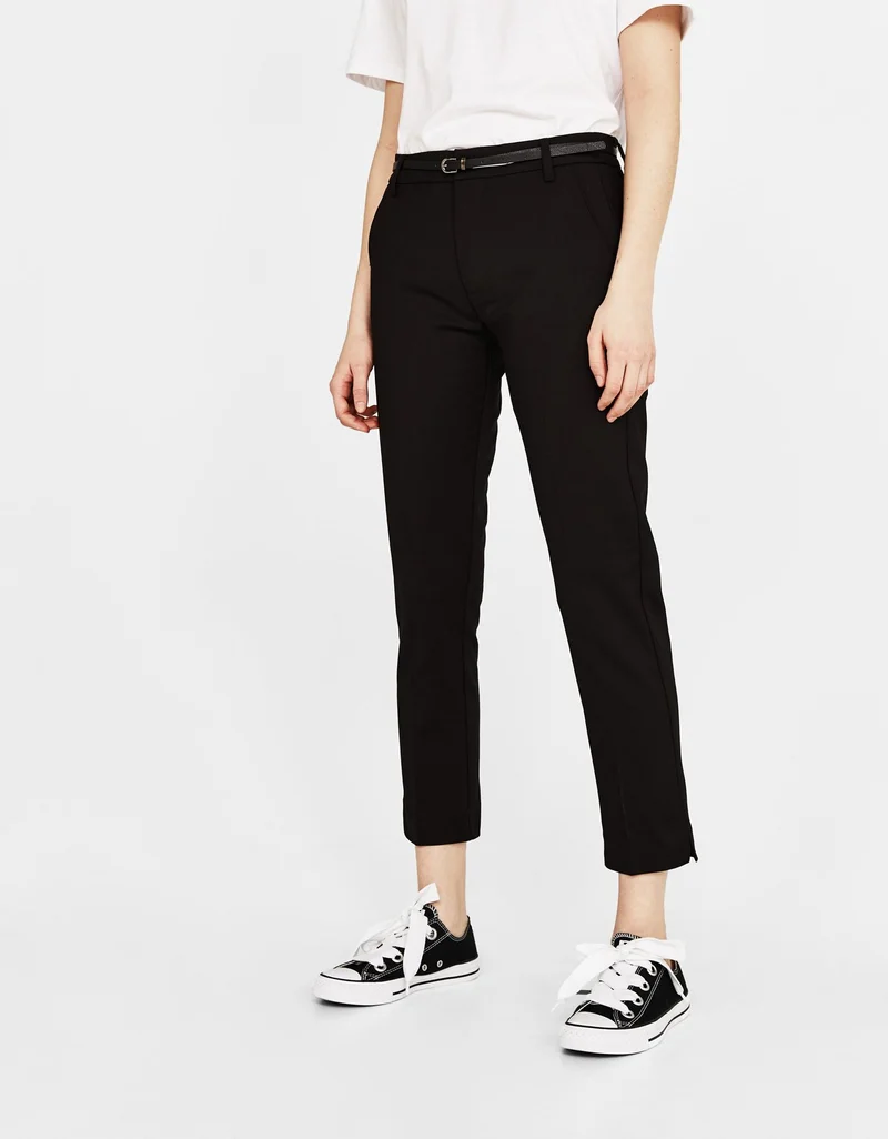 Belted chino trousers polo