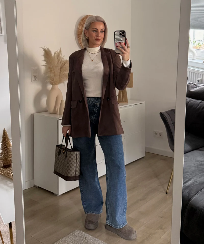 Wildlederoptik Blazer June Braun