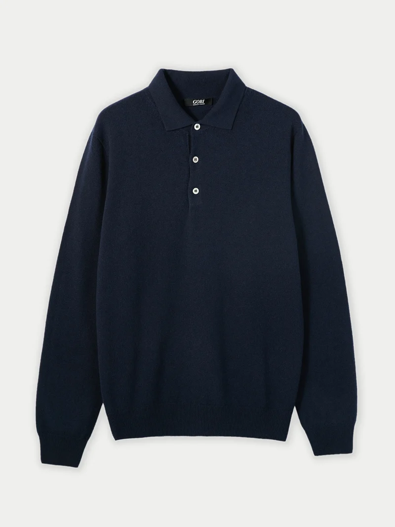 Basic Kaschmirpullover mit Polokragen