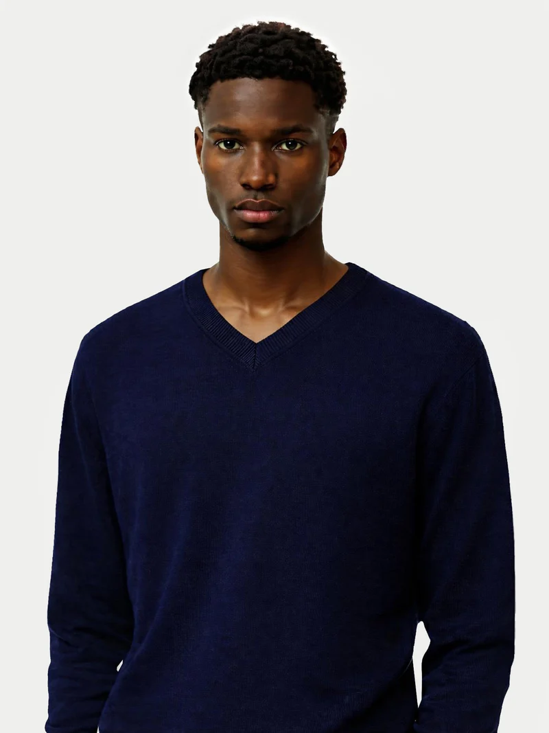 Basic Kaschmirpullover mit V-Ausschnitt
