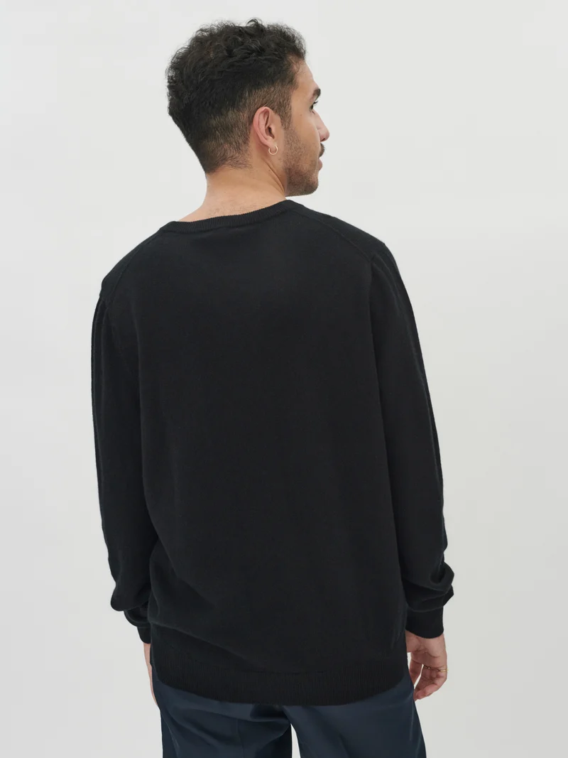 Basic Kaschmirpullover mit V-Ausschnitt