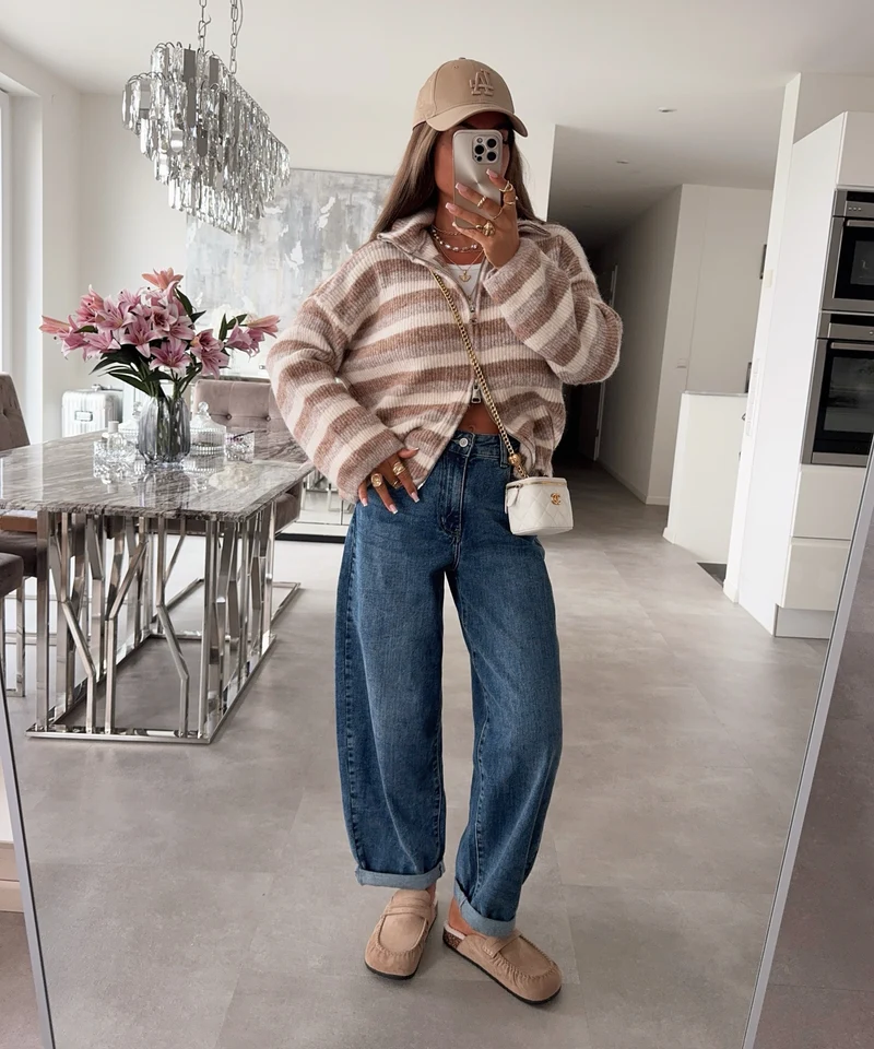 Zip Strickjacke Vianne Taupe