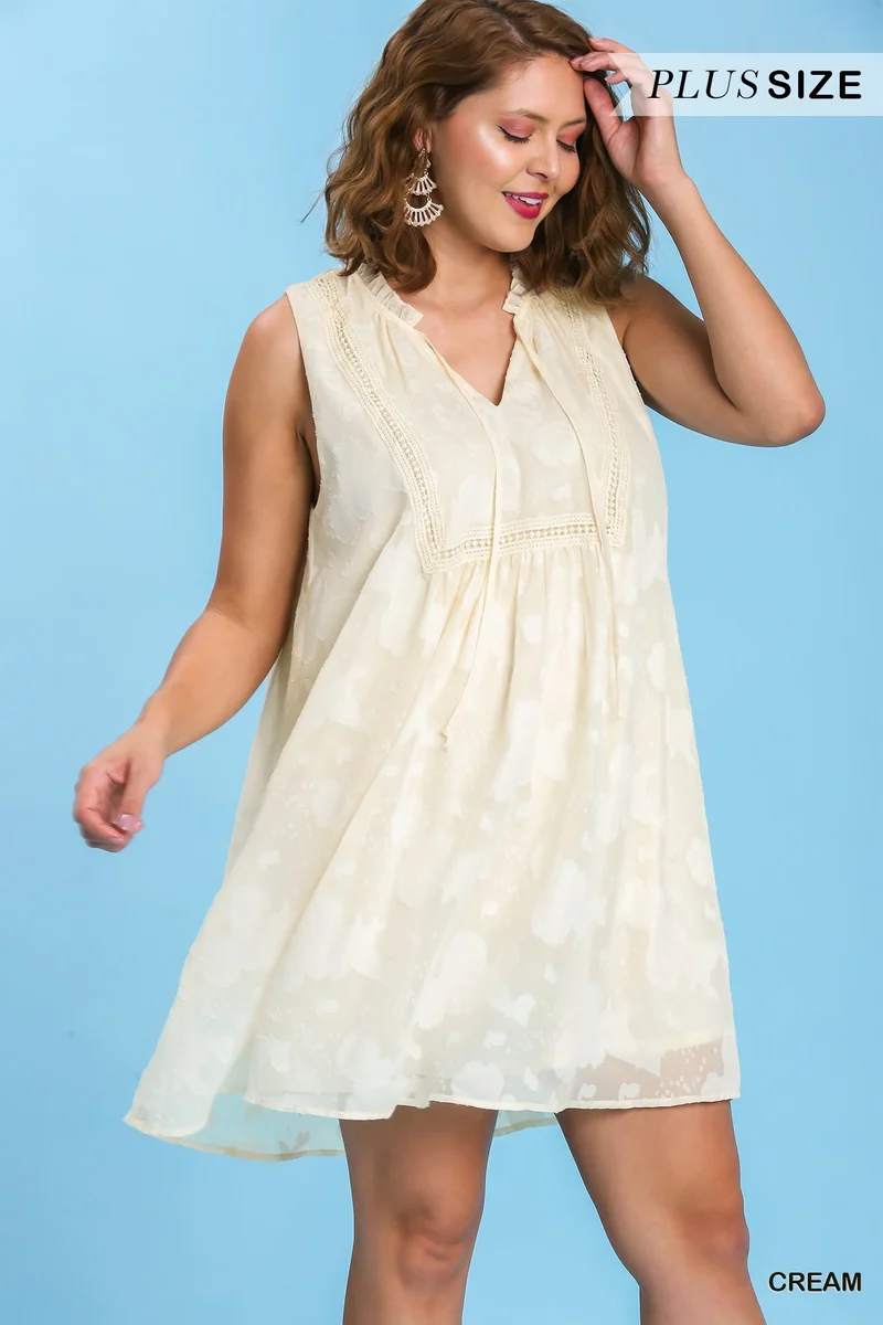 Umgee Sleeveless Shift Dress with Front Tie Detail