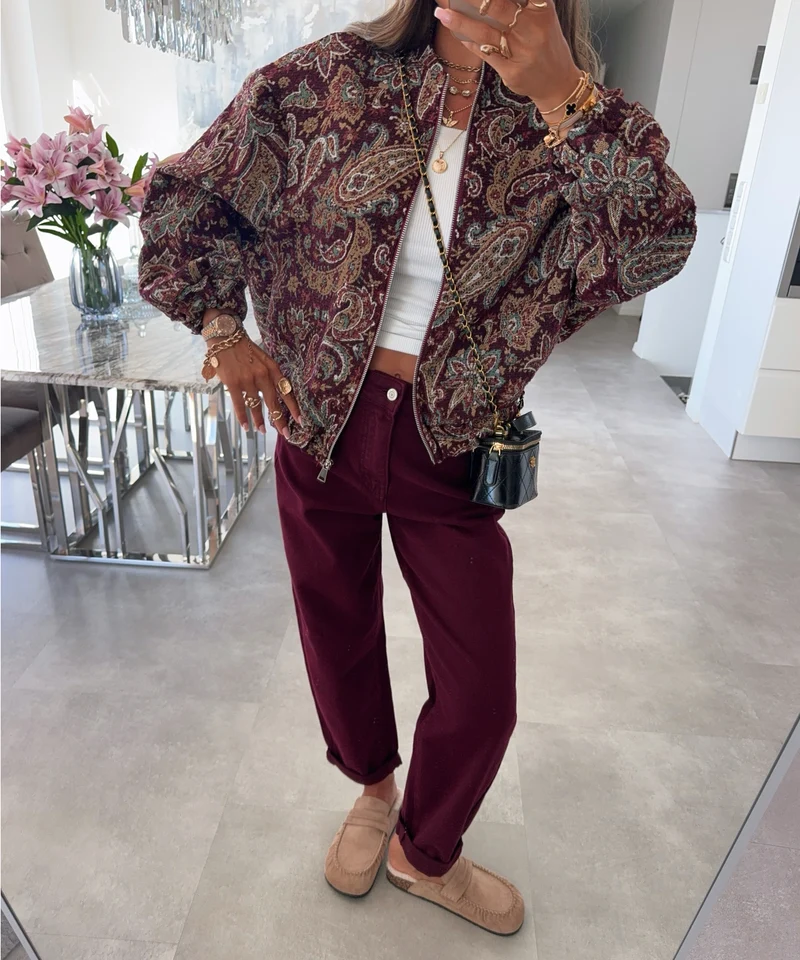Paisley Bomberjacke Bella Bordeaux