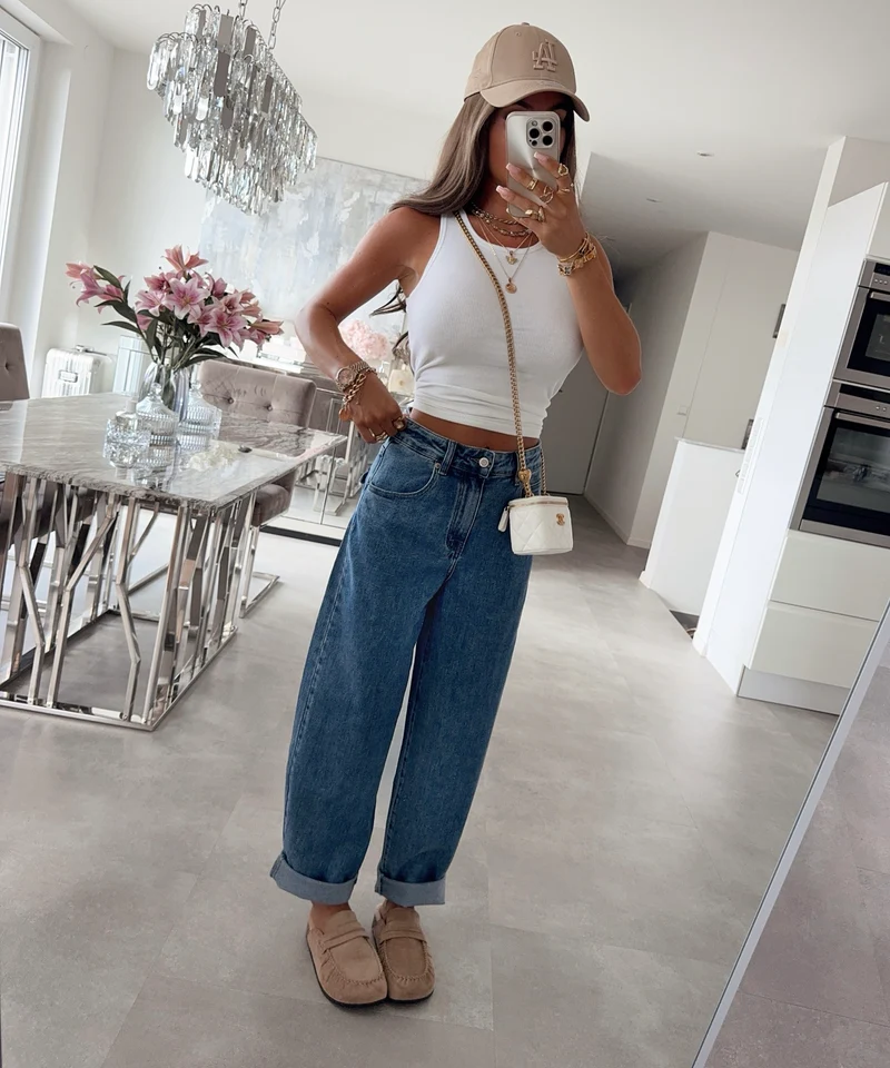 Stretch Balloon Jeans Melis Dunkelblau