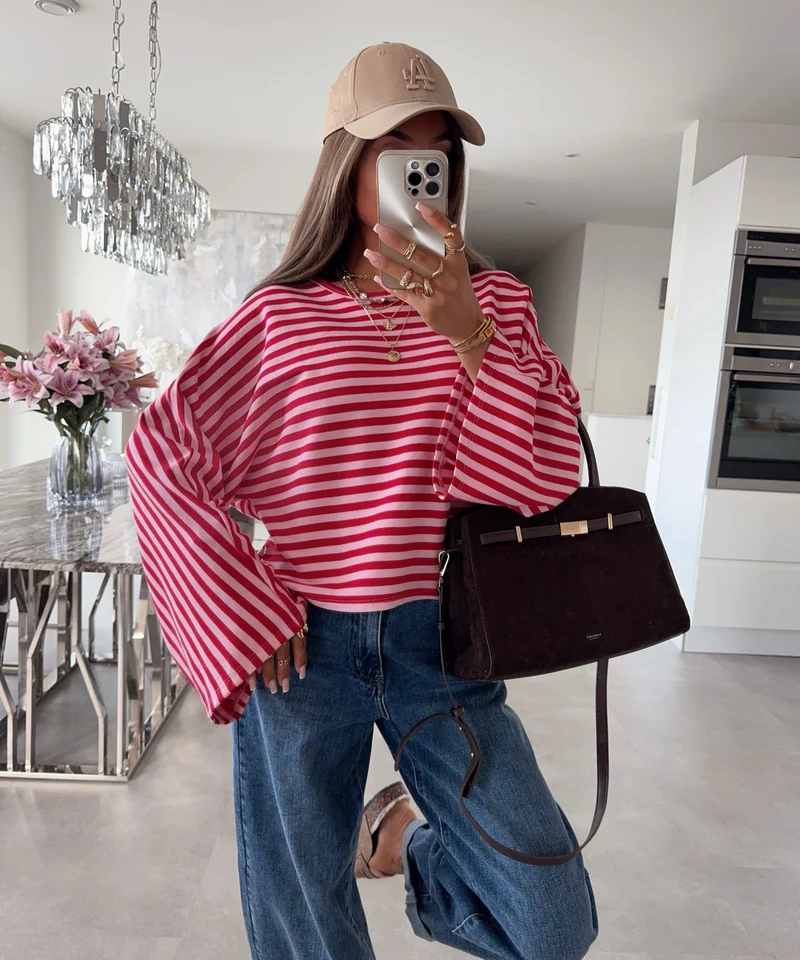 Longsleeve Gestreift Orea Rot