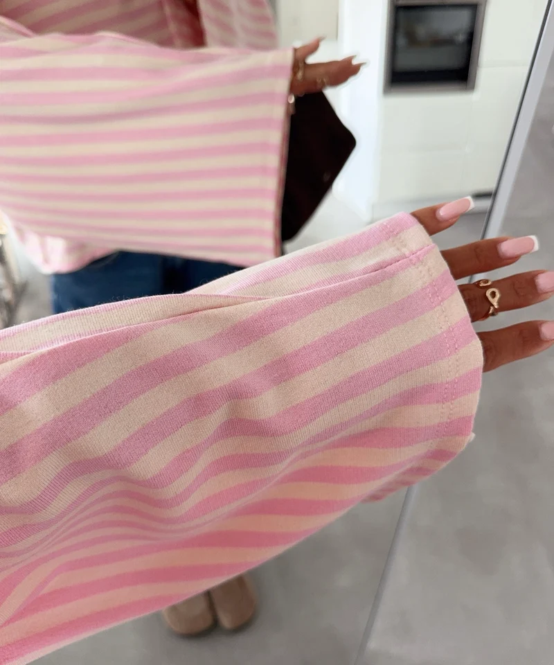 Longsleeve Gestreift Orea Rosa