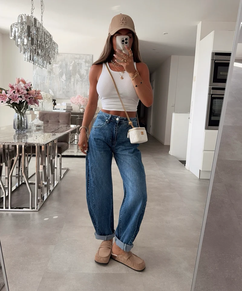 Stretch Balloon Jeans Ovia Vintage Dunkelblau