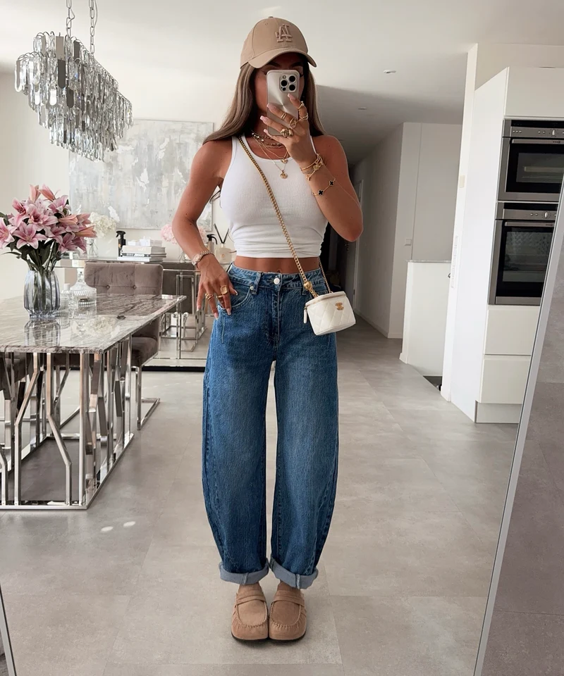 Stretch Balloon Jeans Ovia Vintage Dunkelblau