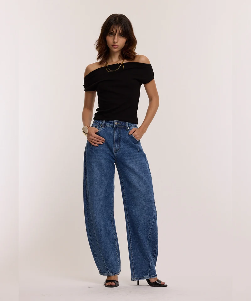 Stretch Balloon Jeans Ovia Vintage Dunkelblau