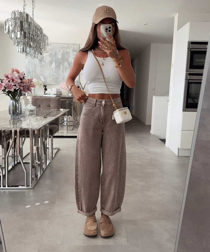 Stretch Balloon Jeans Laeticia Taupe