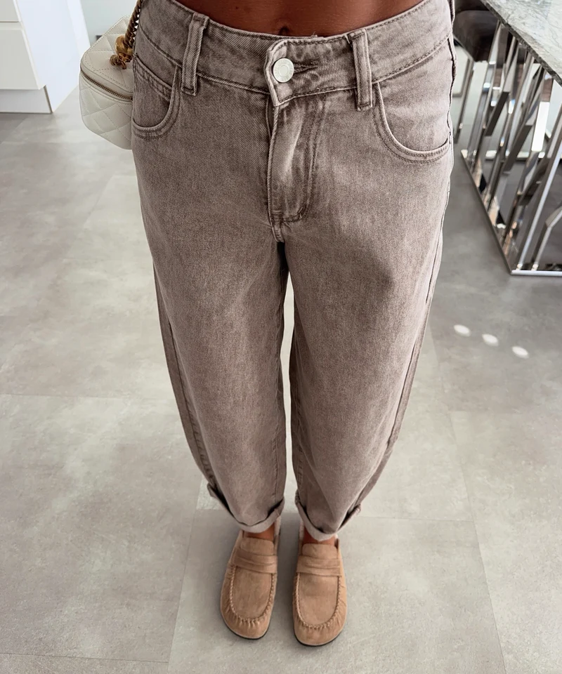 Stretch Balloon Jeans Laeticia Taupe