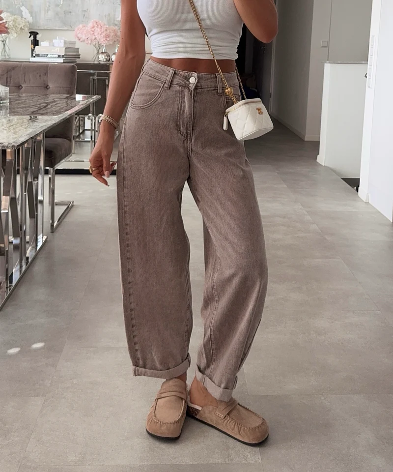 Stretch Balloon Jeans Laeticia Taupe