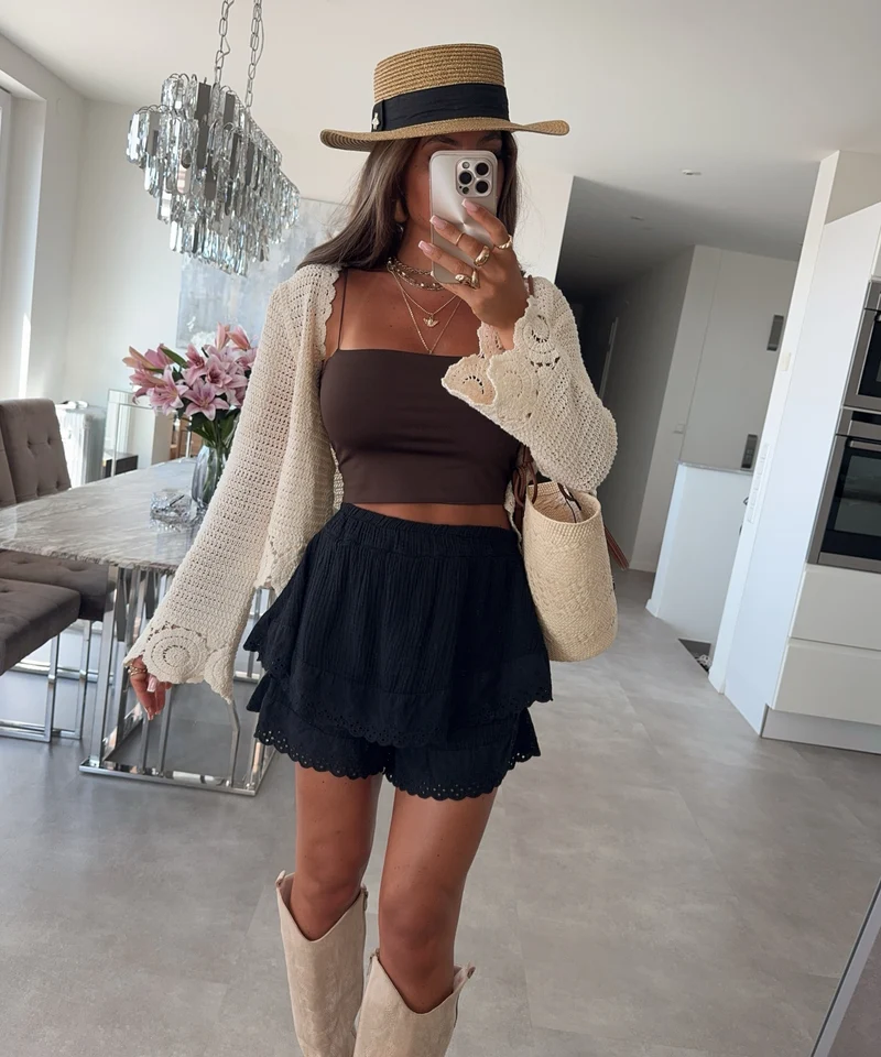 Musselin Hosenrock Ella Schwarz