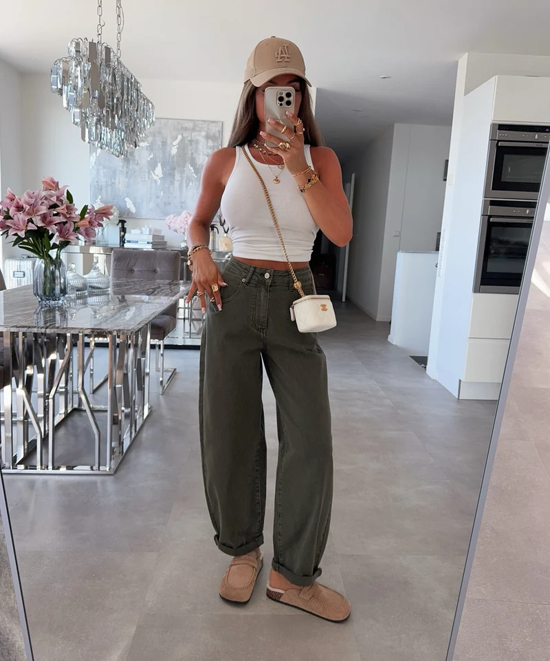 Stretch Balloon Jeans Aviana Khaki