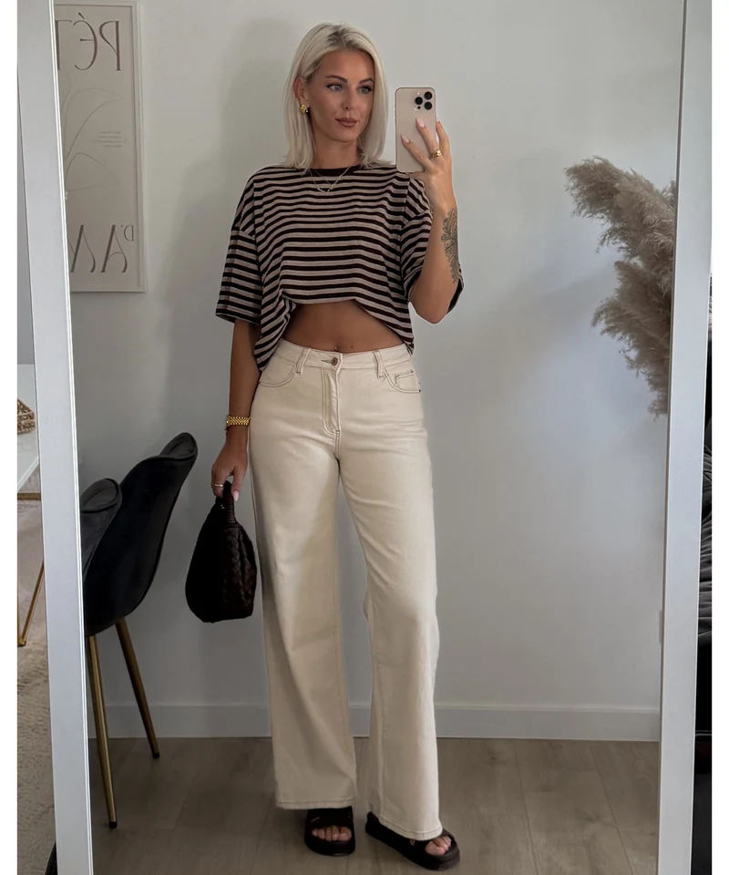 Streifen Shirt Tailou Braun