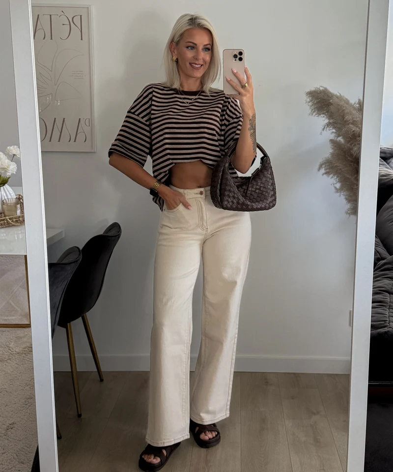 Streifen Shirt Tailou Braun