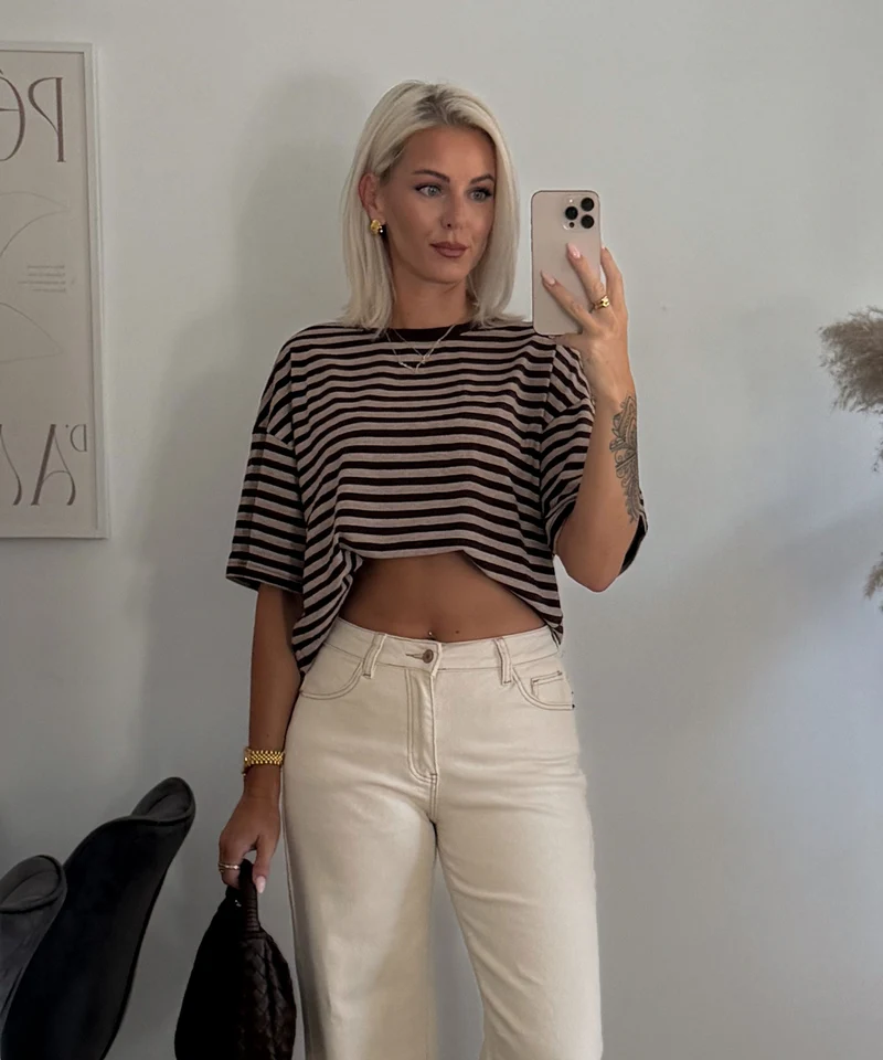 Streifen Shirt Tailou Braun
