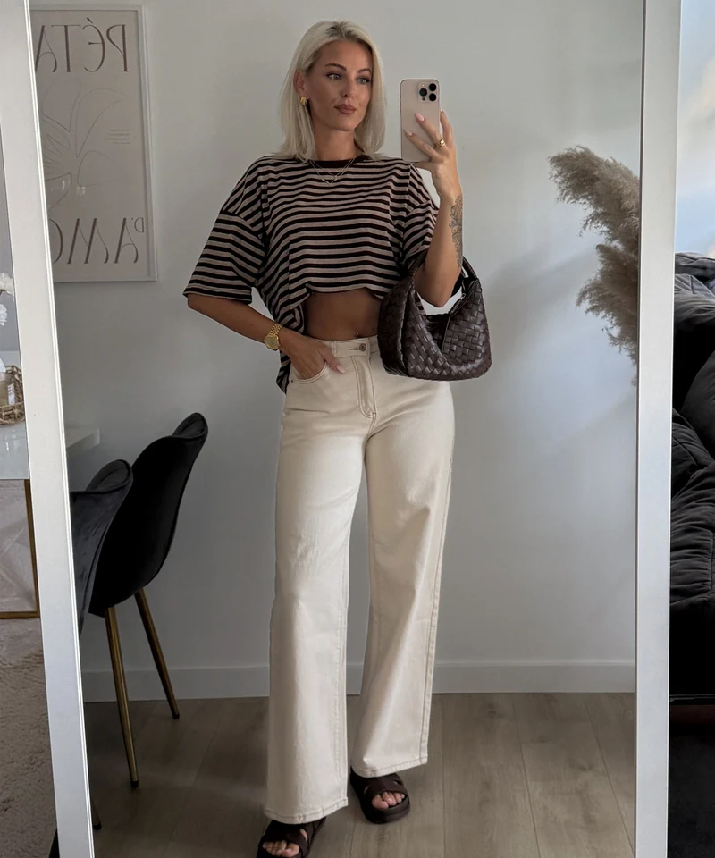 Streifen Shirt Tailou Braun