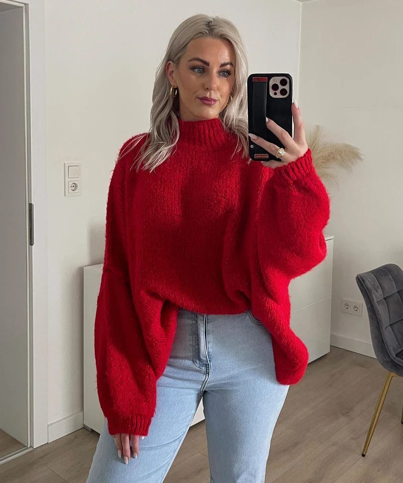 Oversize Pullover Nata Rot