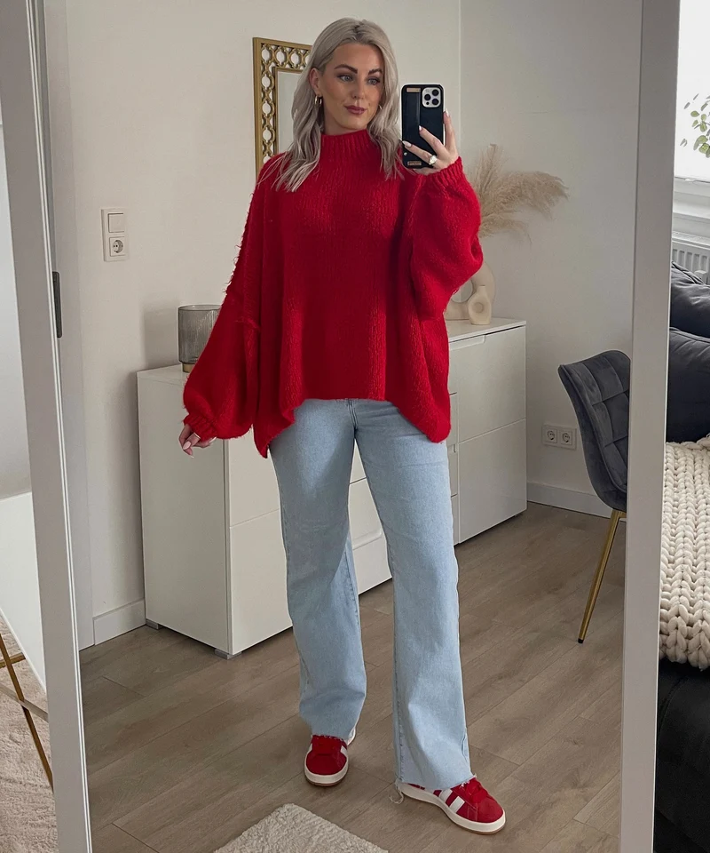 Oversize Pullover Nata Rot