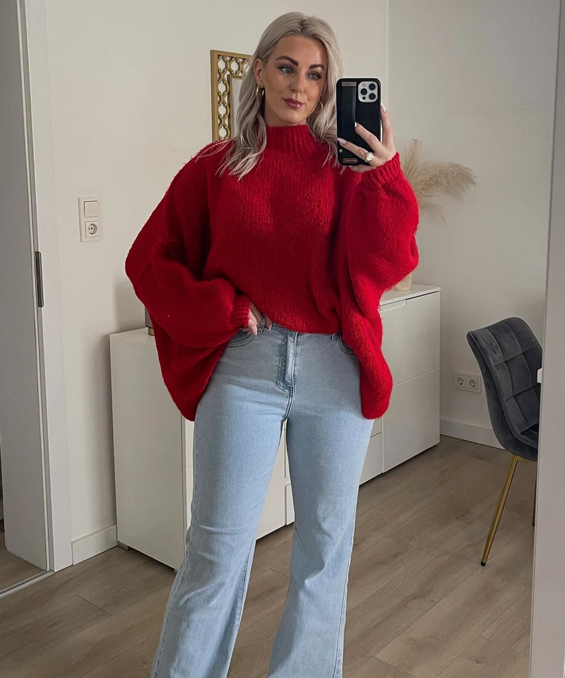 Oversize Pullover Nata Rot