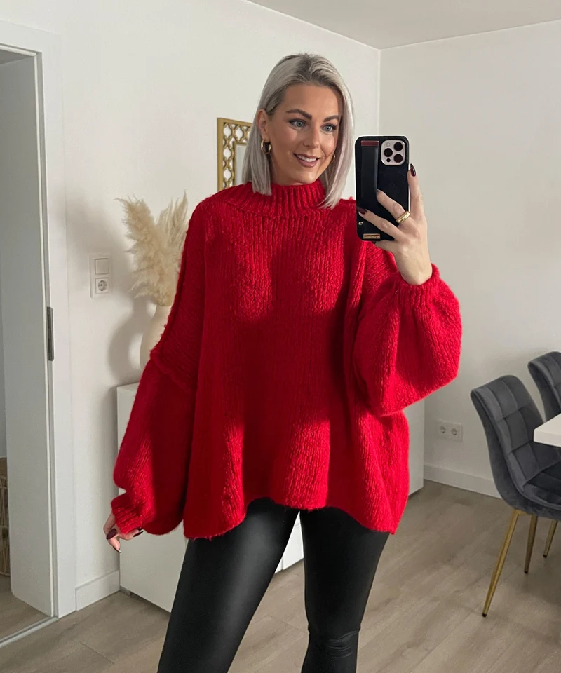 Oversize Pullover Nata Rot