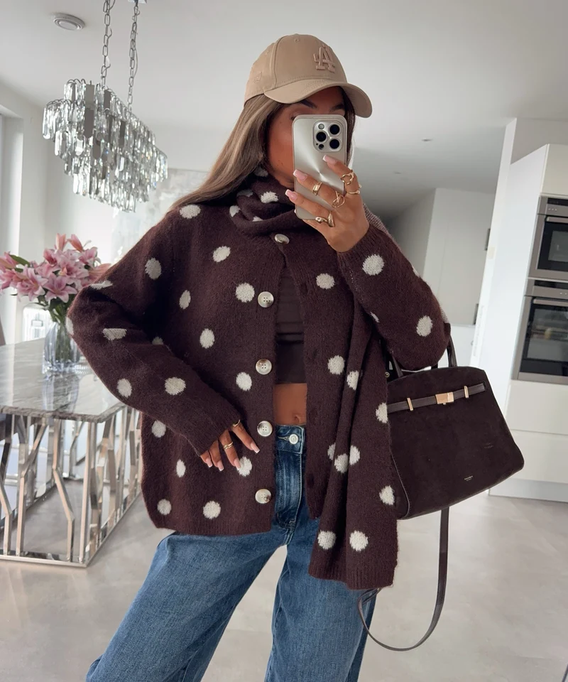 Cardigan mit Schal Joelle Braun