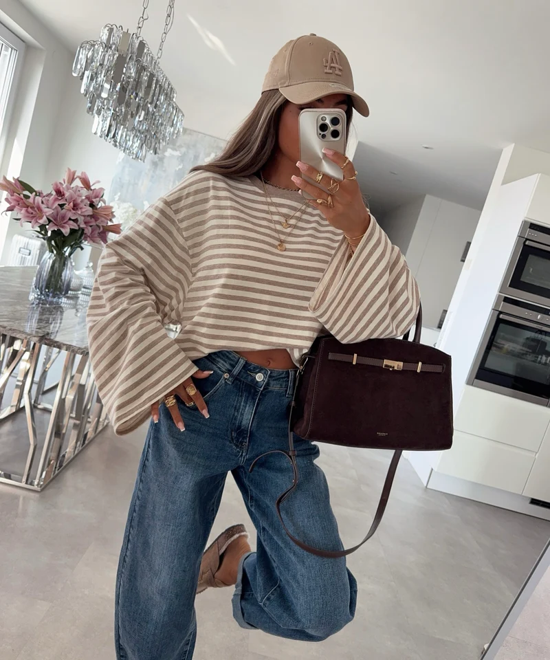 Streifen Pullover Tailou Beige