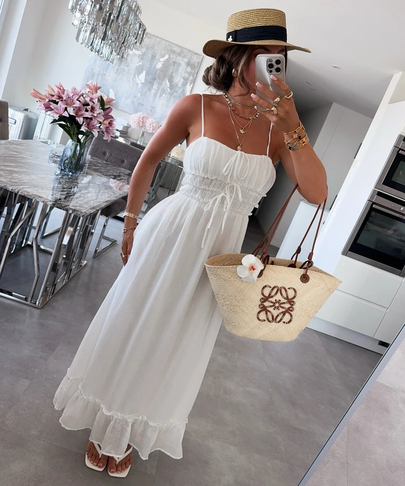 Maxi Kleid Tuva Weiß